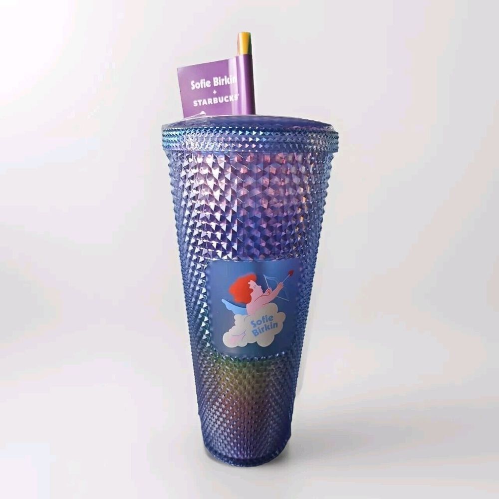 Starbucks Sofie Birkin‎ Tumbler Rainbow Studded Cherub Summer '24 Oz